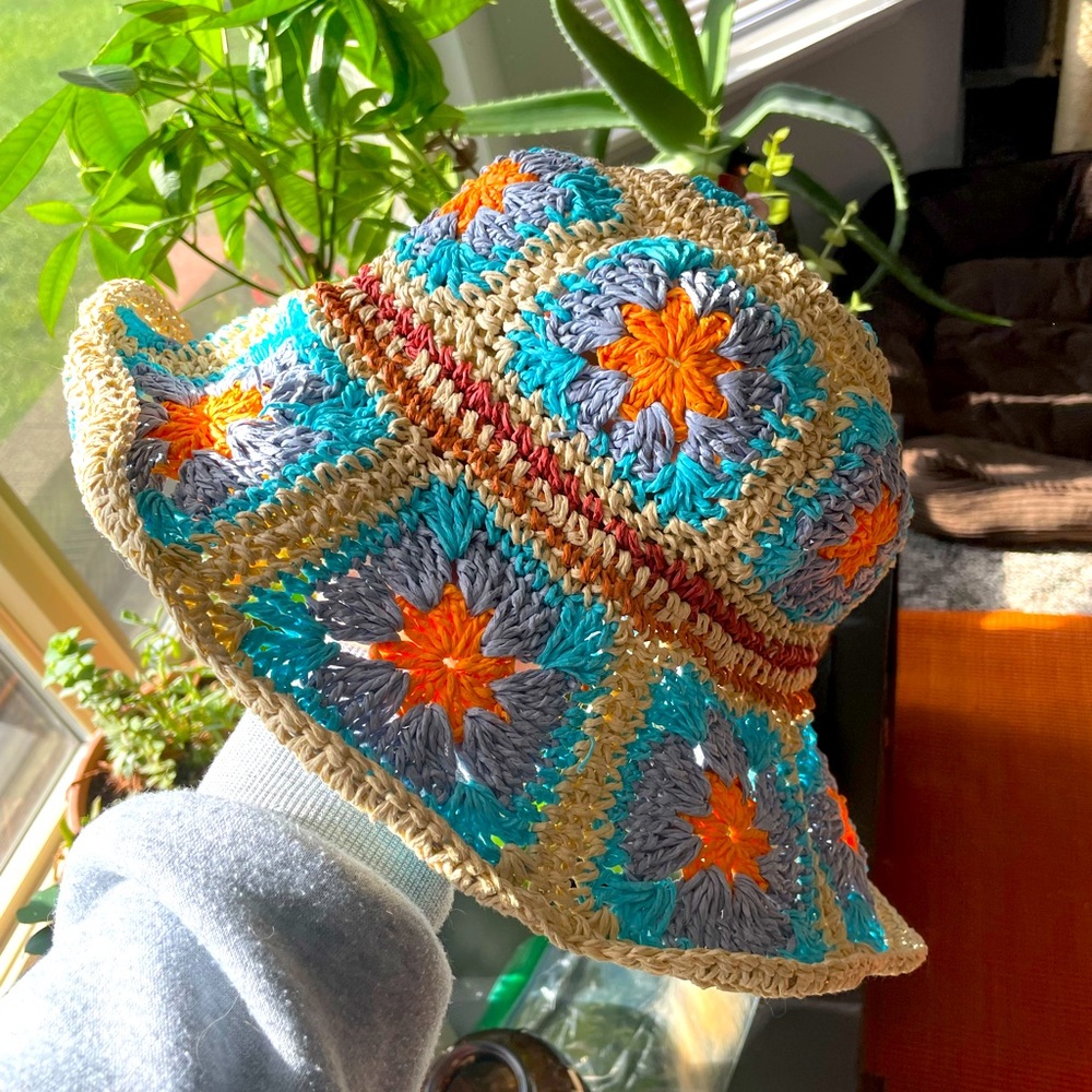 Anthropologie Crochet Bucket Hat